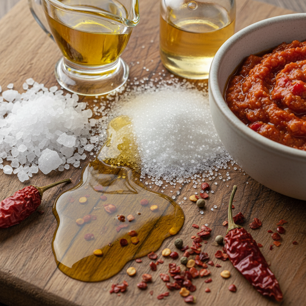 Adding spices to lutenitsa