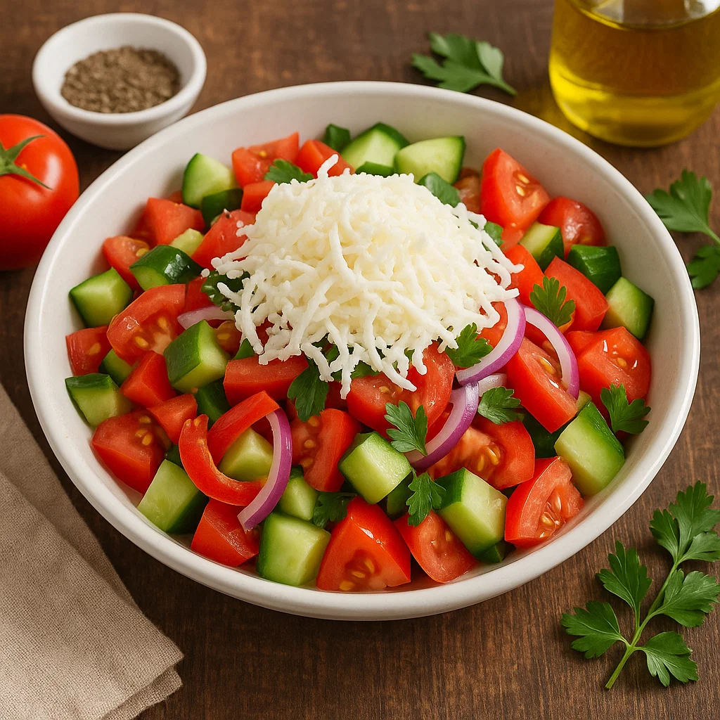 Класическа шопска салата със сирене „Бачо Илия“ - традиционна българска рецепта